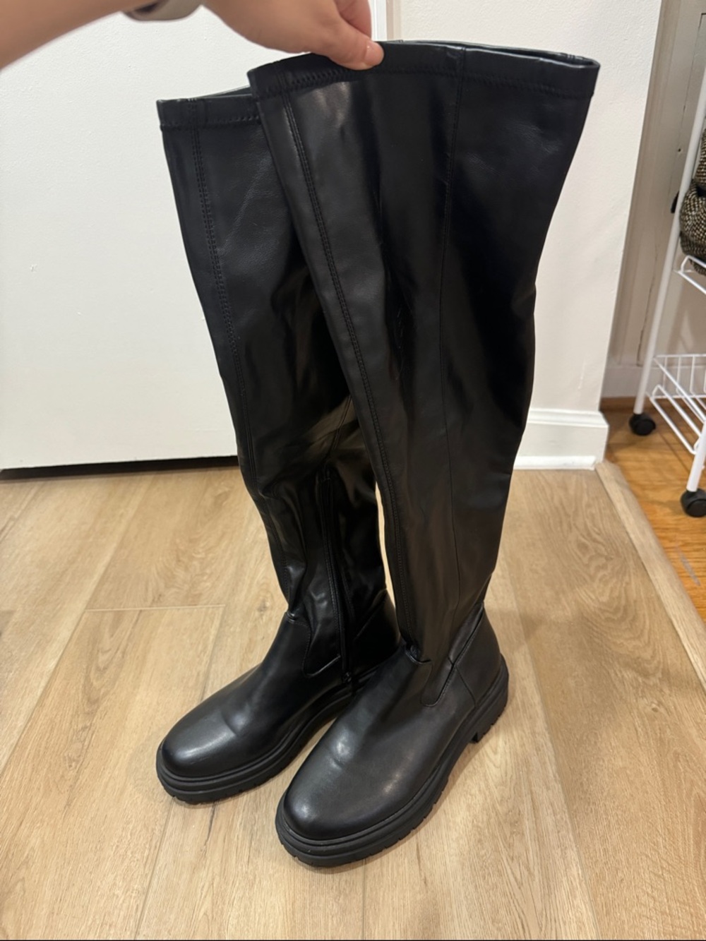 Women’s Tall Black Faux Leather Boots